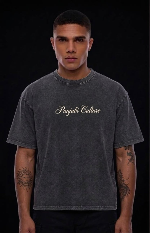 Punjabi Culture™ Vintage Oversized T-Shirt — Black
