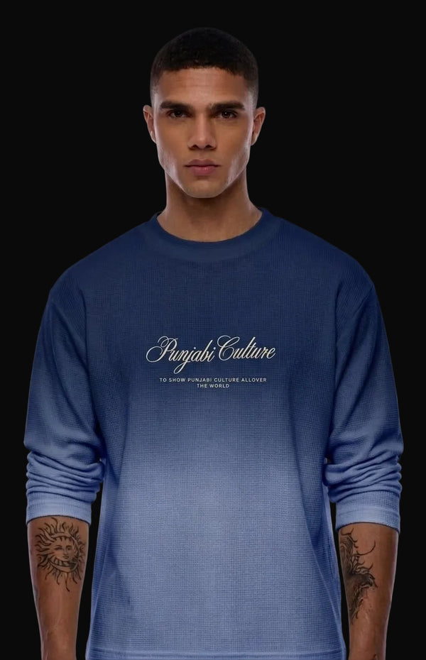 Punjabi Culture — Waffle Ombre Wash Full-Sleeve Tee