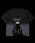 Black Ombré Wash Boxy Fit T-shirt Back Design