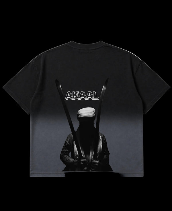 Black Ombré Wash Boxy Fit T-shirt Back Design