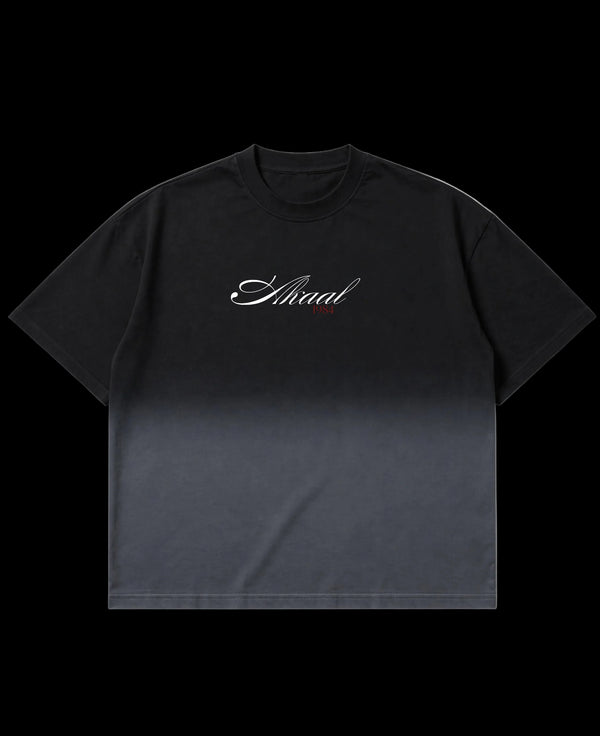 Black Ombré Wash Boxy Fit T-shirt Front Design