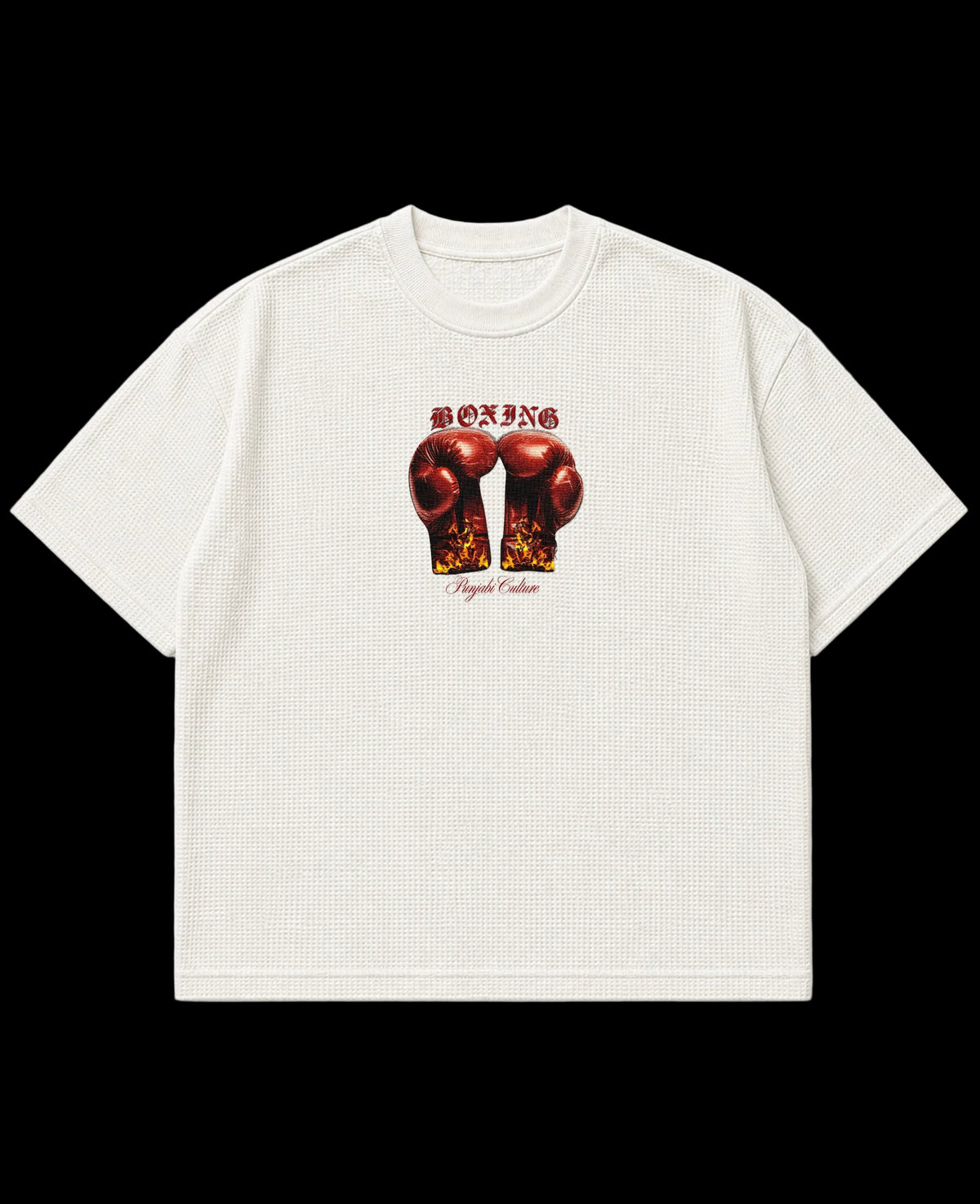 Off-white waffle boxy fit Front Design