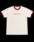 Off White & Maroon Ringer tee Front Design