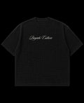 Black waffle boxy fit Front Design