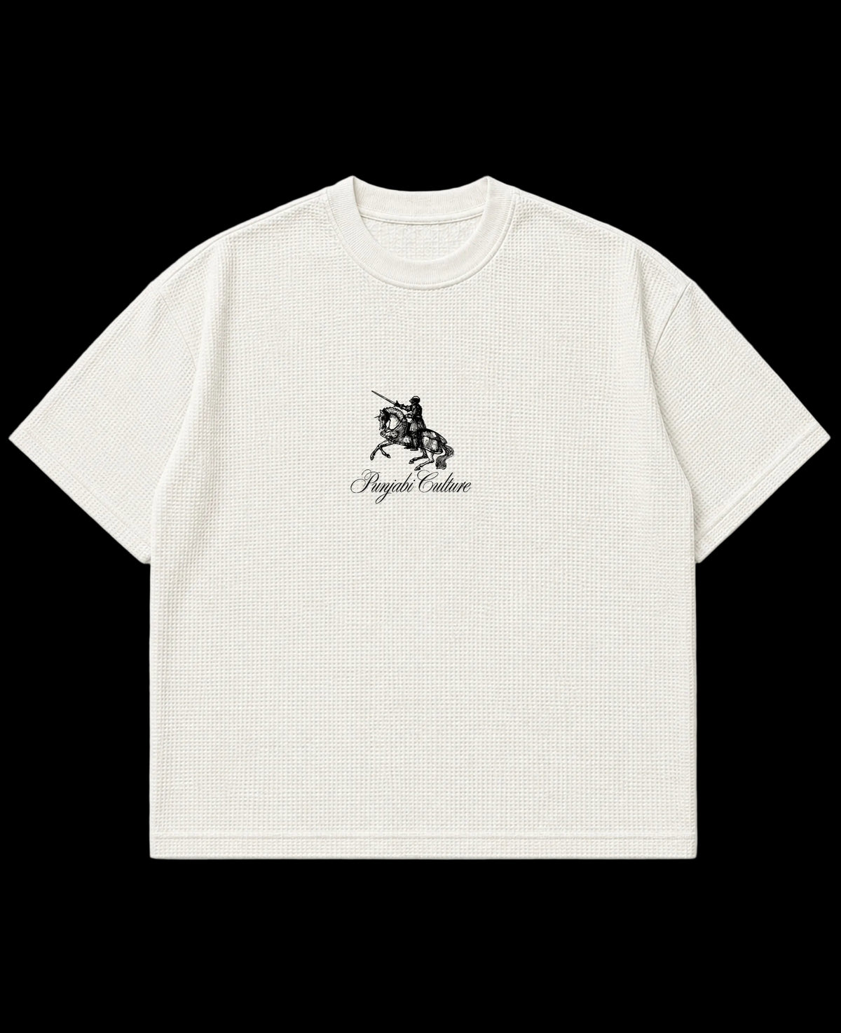 Off-white waffle boxy fit Front Design