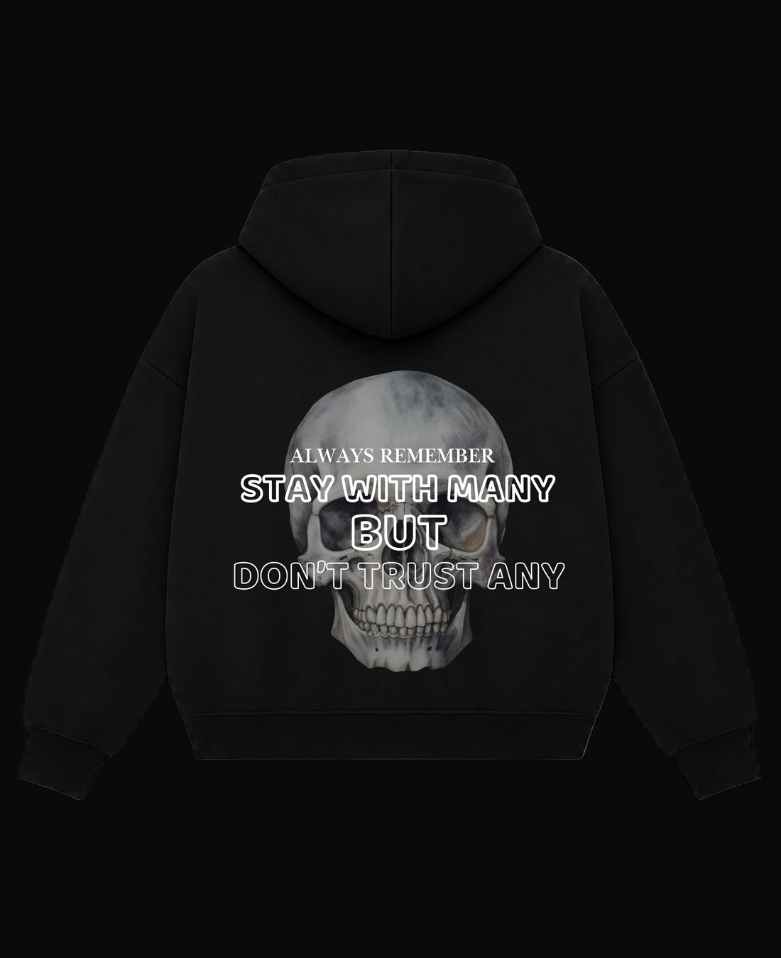 Black Boxy Double Zipped Hoodie  Front Design