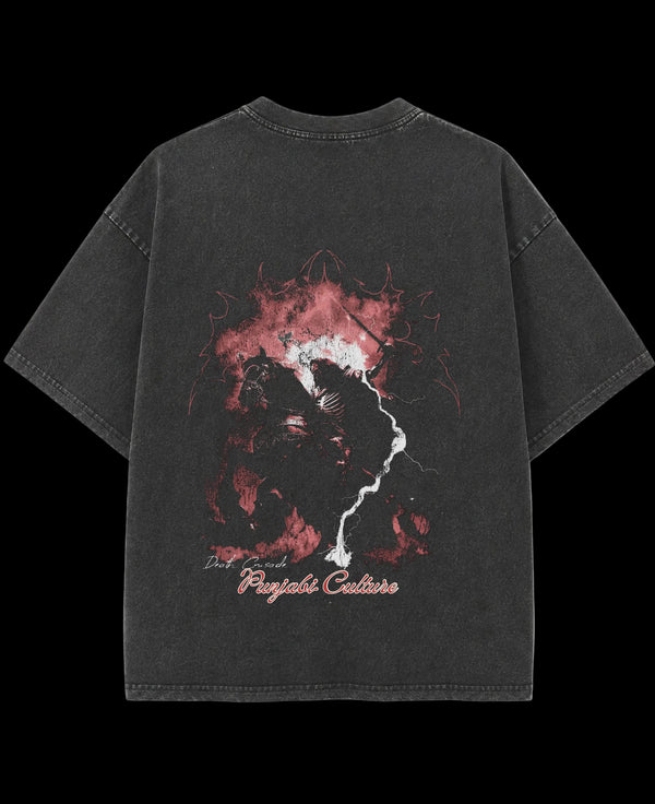 Vintage Fade Wash Oversized T-shirt Back Design