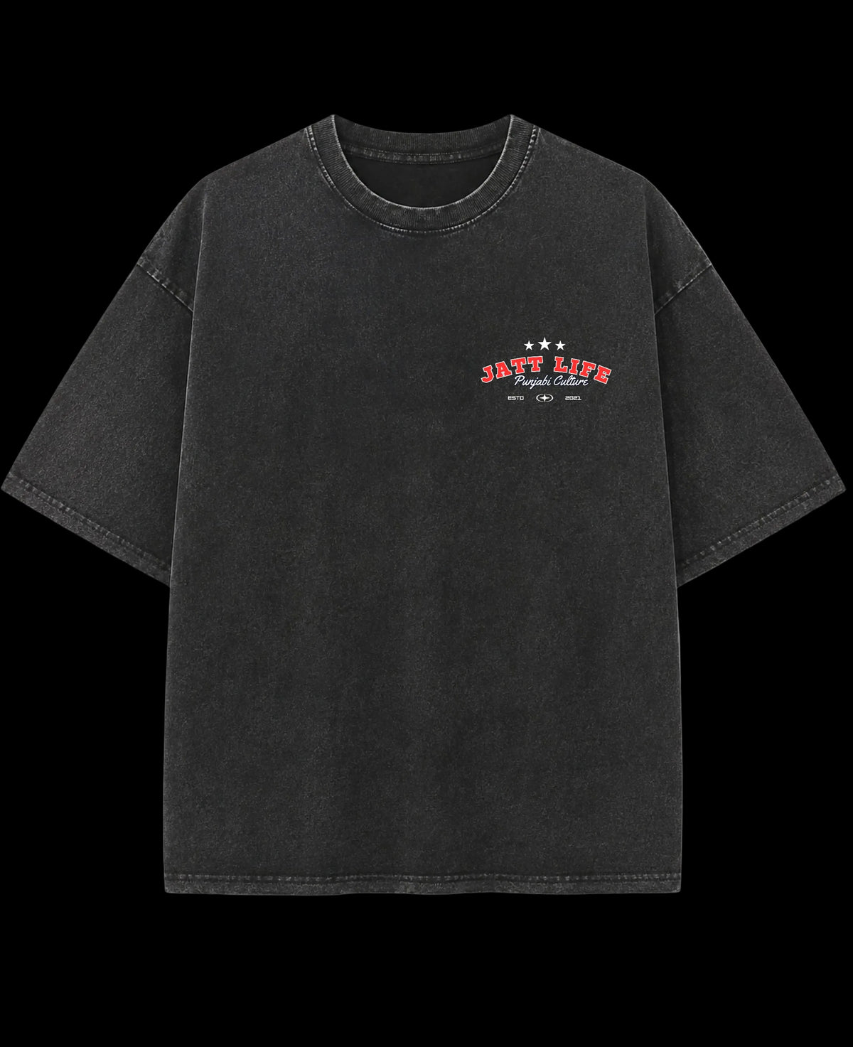 Vintage Fade Wash Oversized T-shirt Front Design