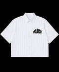 Blue Striped Oxford Boxy Shirt Front Design