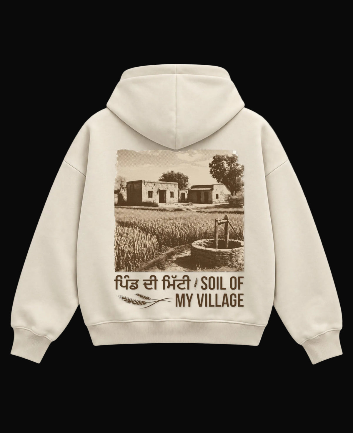 Cream Boxy Hoodie Back Design