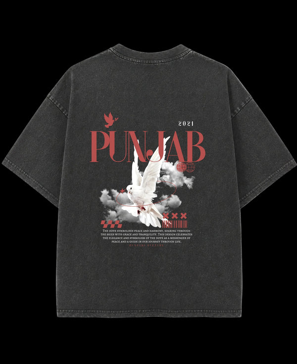 Vintage Fade Wash Oversized T-shirt Back Design
