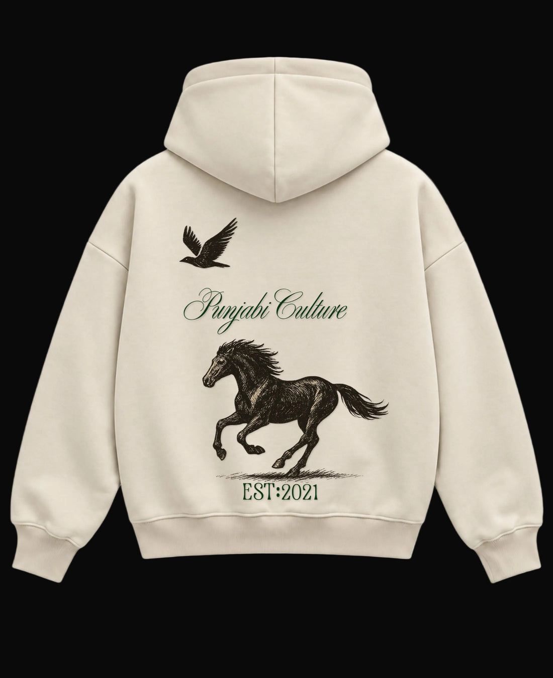 Cream Boxy Hoodie Front Design