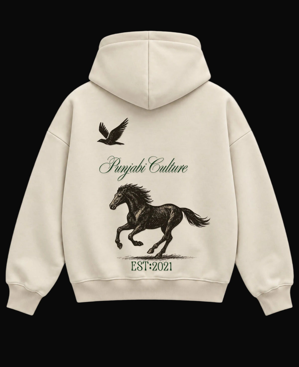 Cream Boxy Hoodie Back Design
