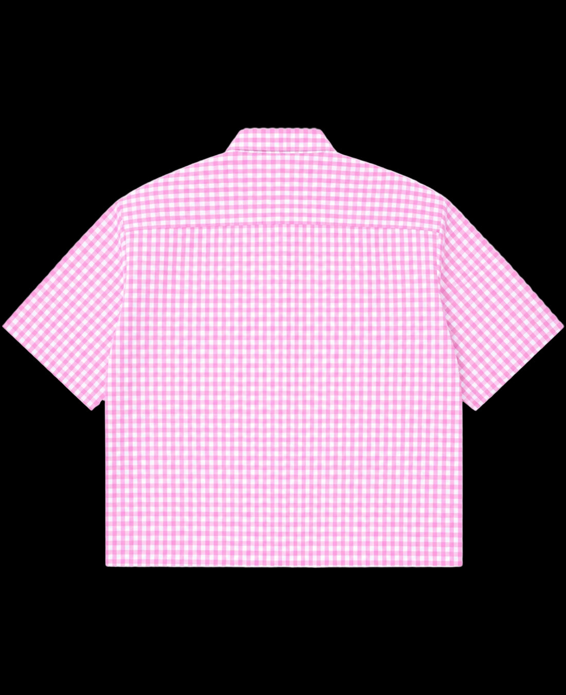 Pink Gingham Oxford Boxy Shirt Front Design