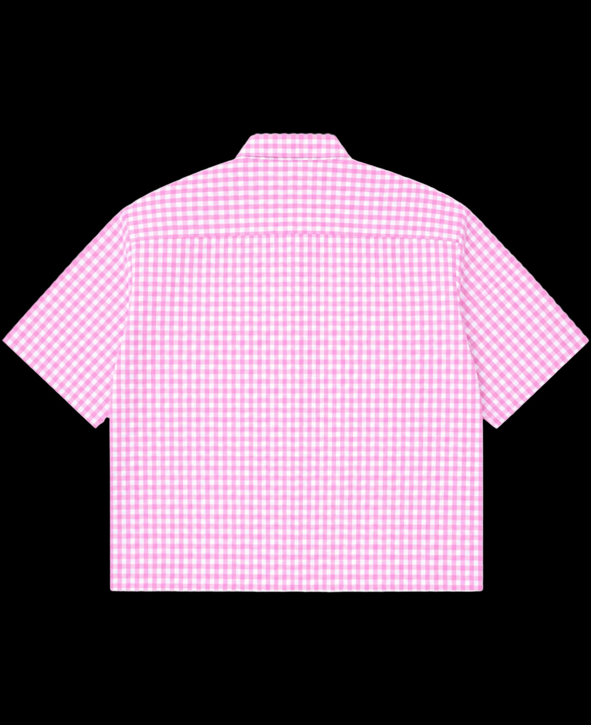 Pink Gingham Oxford Boxy Shirt Back Design