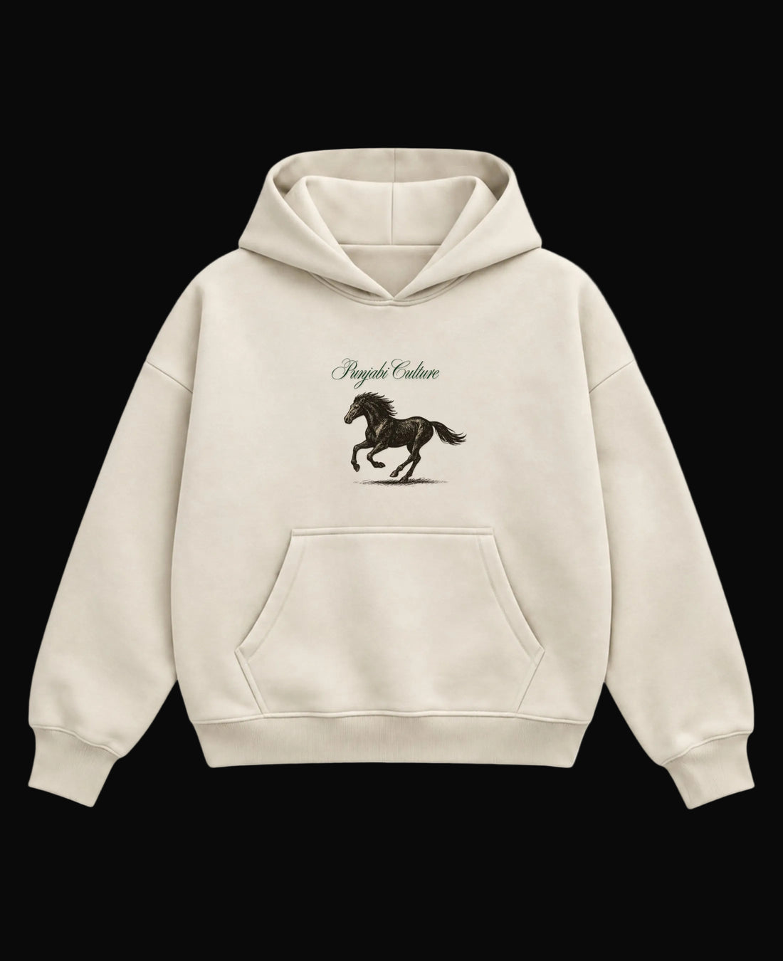 Cream Boxy Hoodie Front Design