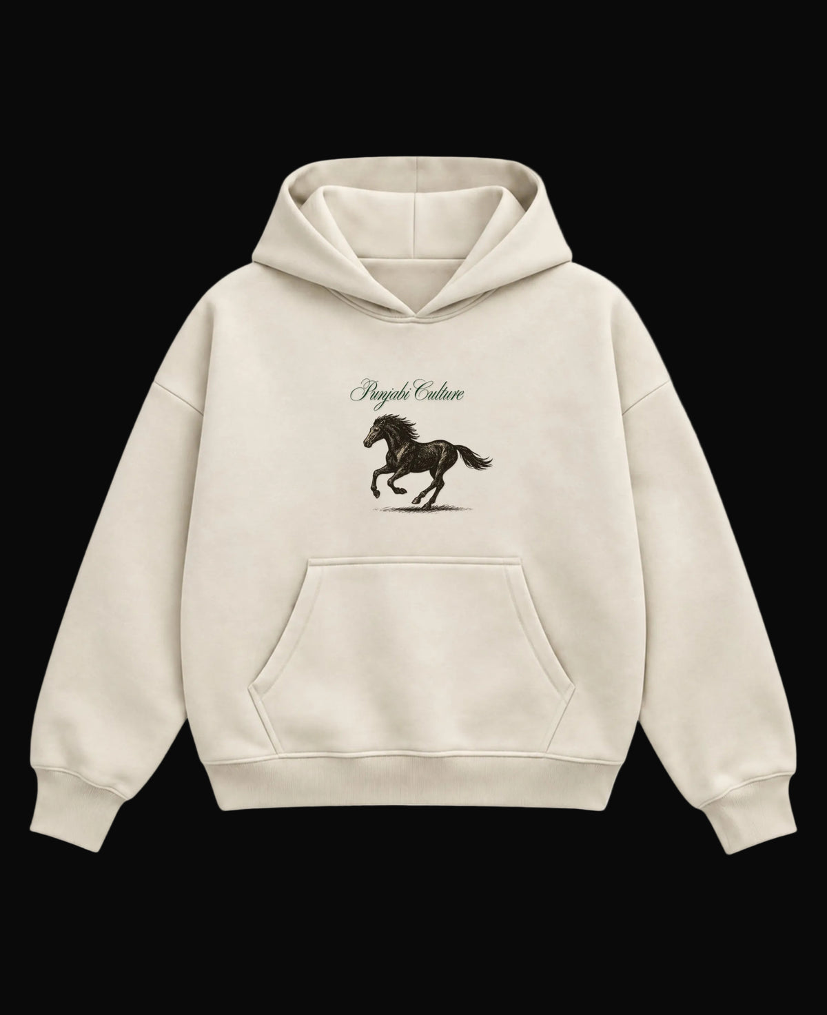 Cream Boxy Hoodie Front Design