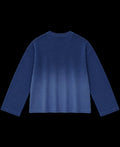 Blue Ombré Waffle Knit Oversized Full-Sleeve Back Design