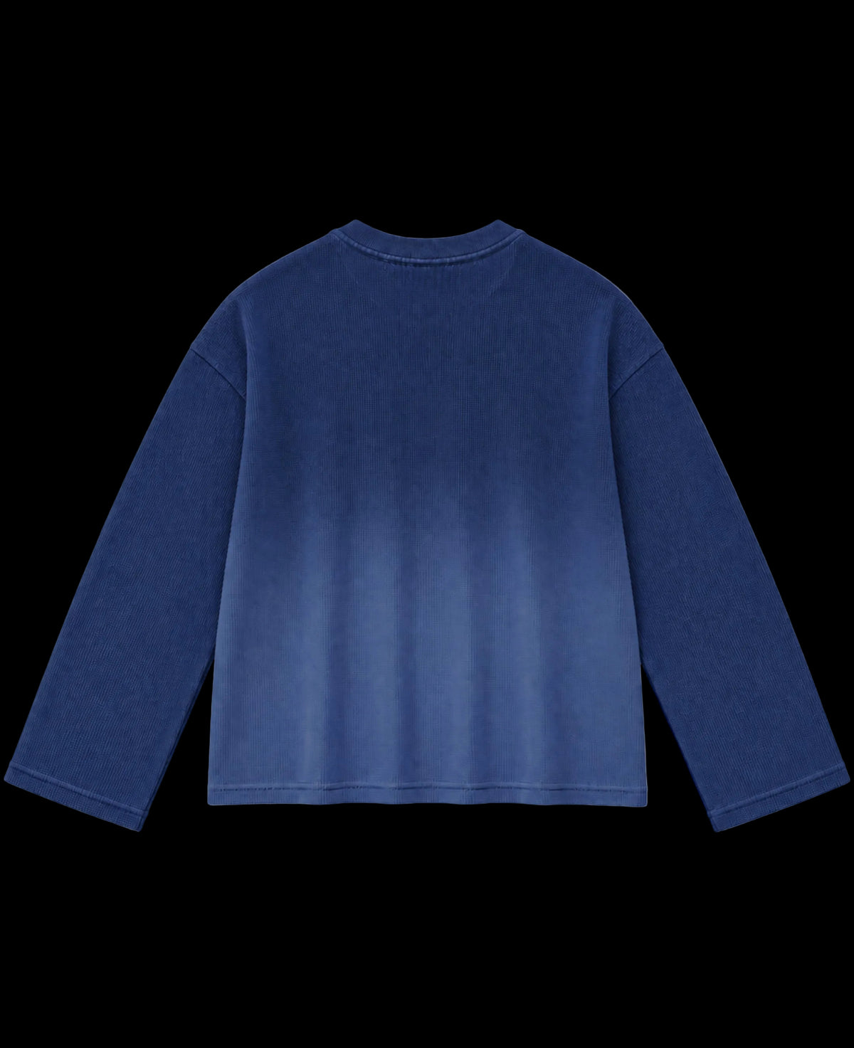 Blue Ombré Waffle Knit Oversized Full-Sleeve Back Design