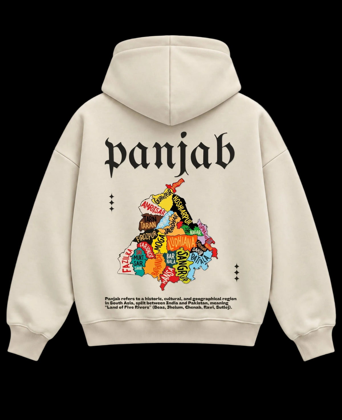 Cream Boxy Hoodie Back Design