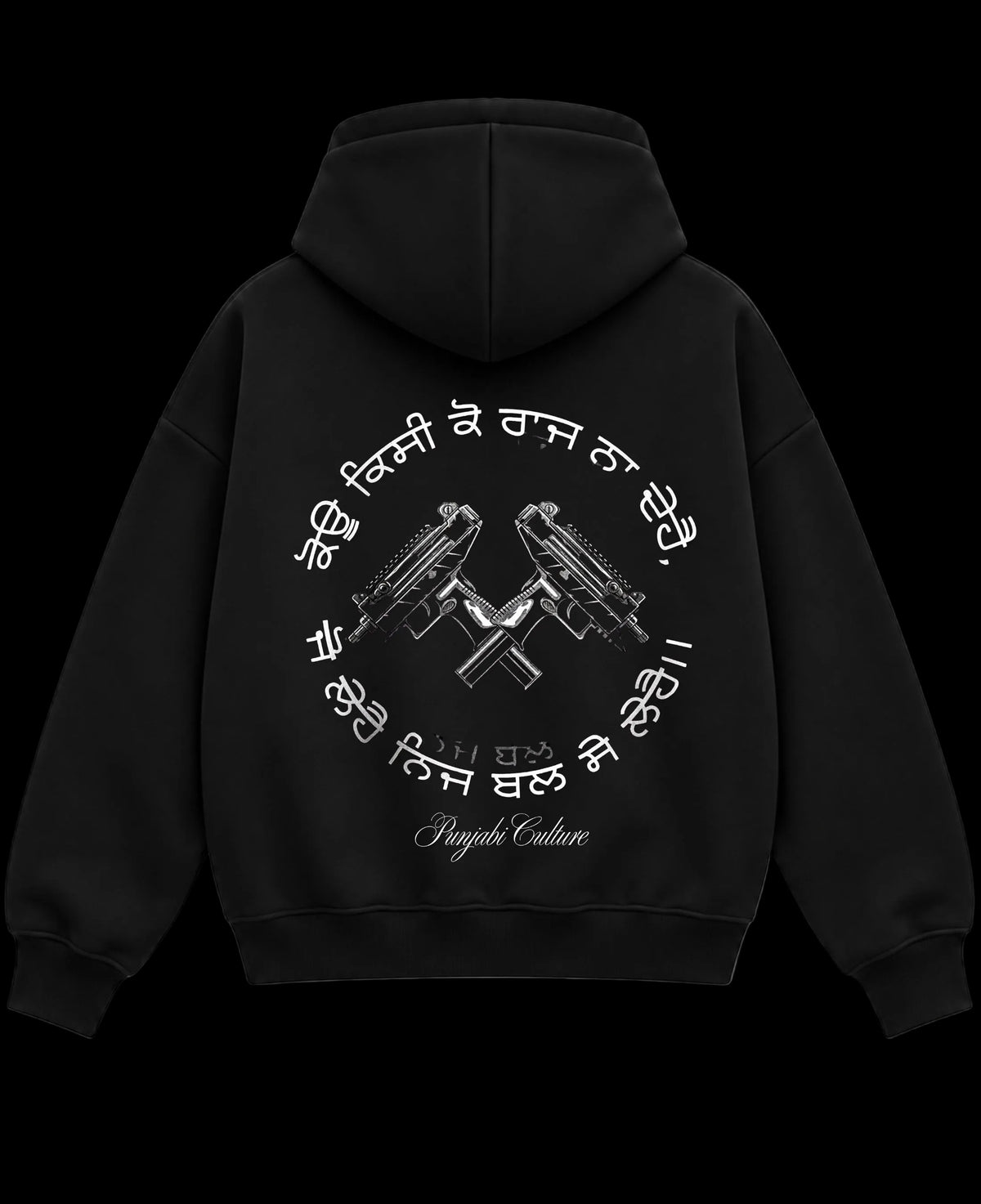 Black Boxy Dual Zipper Hoodie Back Design