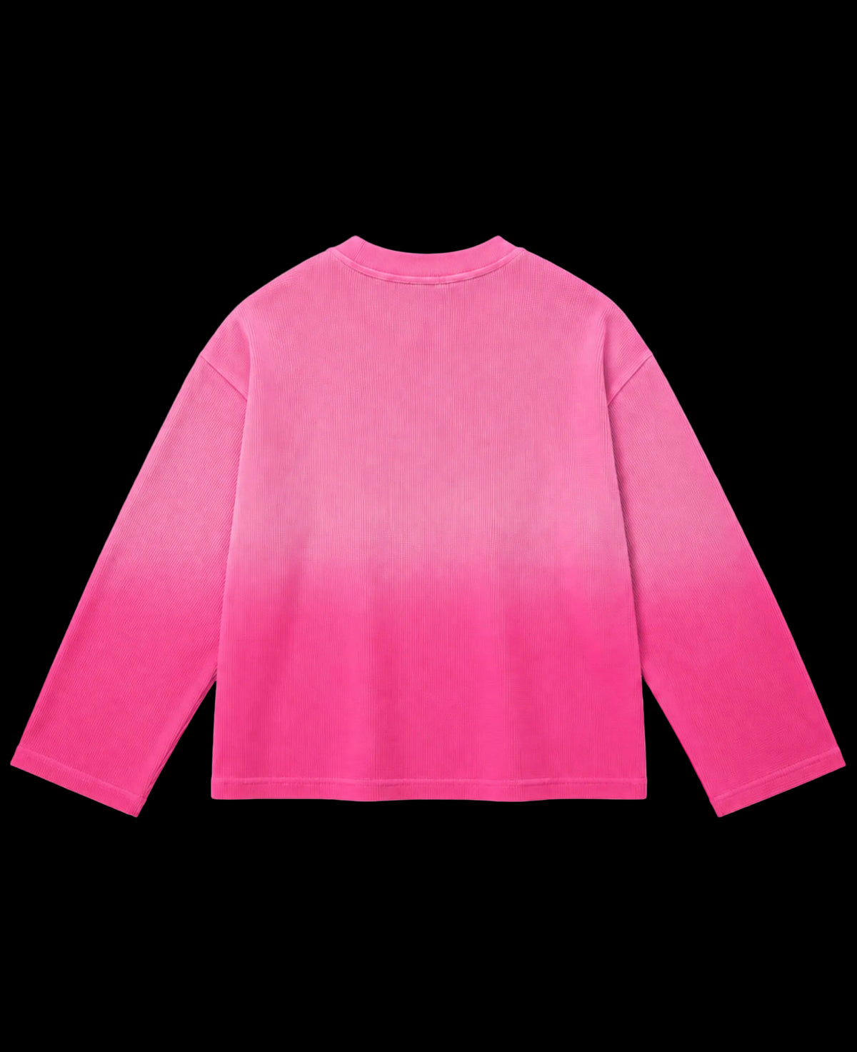 Pink Ombré Waffle Knit Oversized Full-Sleeve Back Design