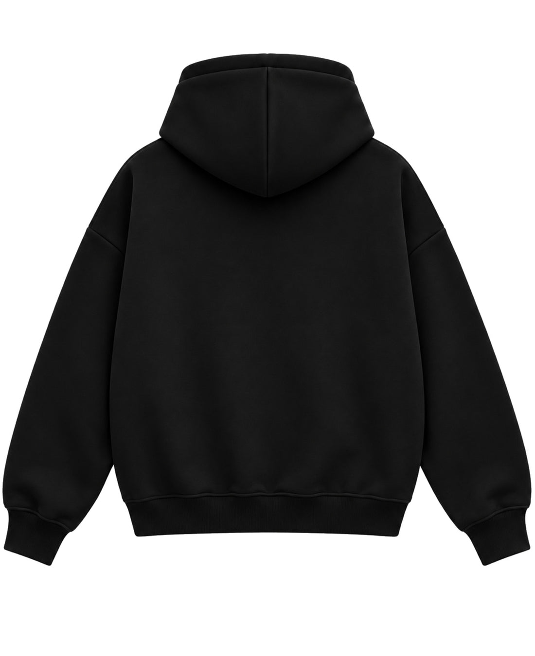 Black Boxy Dual Zipper Hoodie Front Design