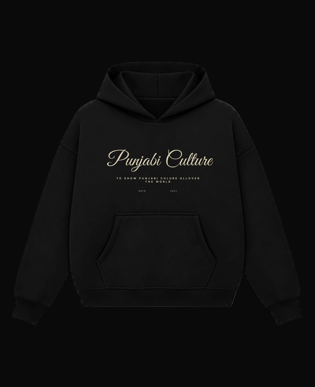 Black Boxy Hoodie Front Design
