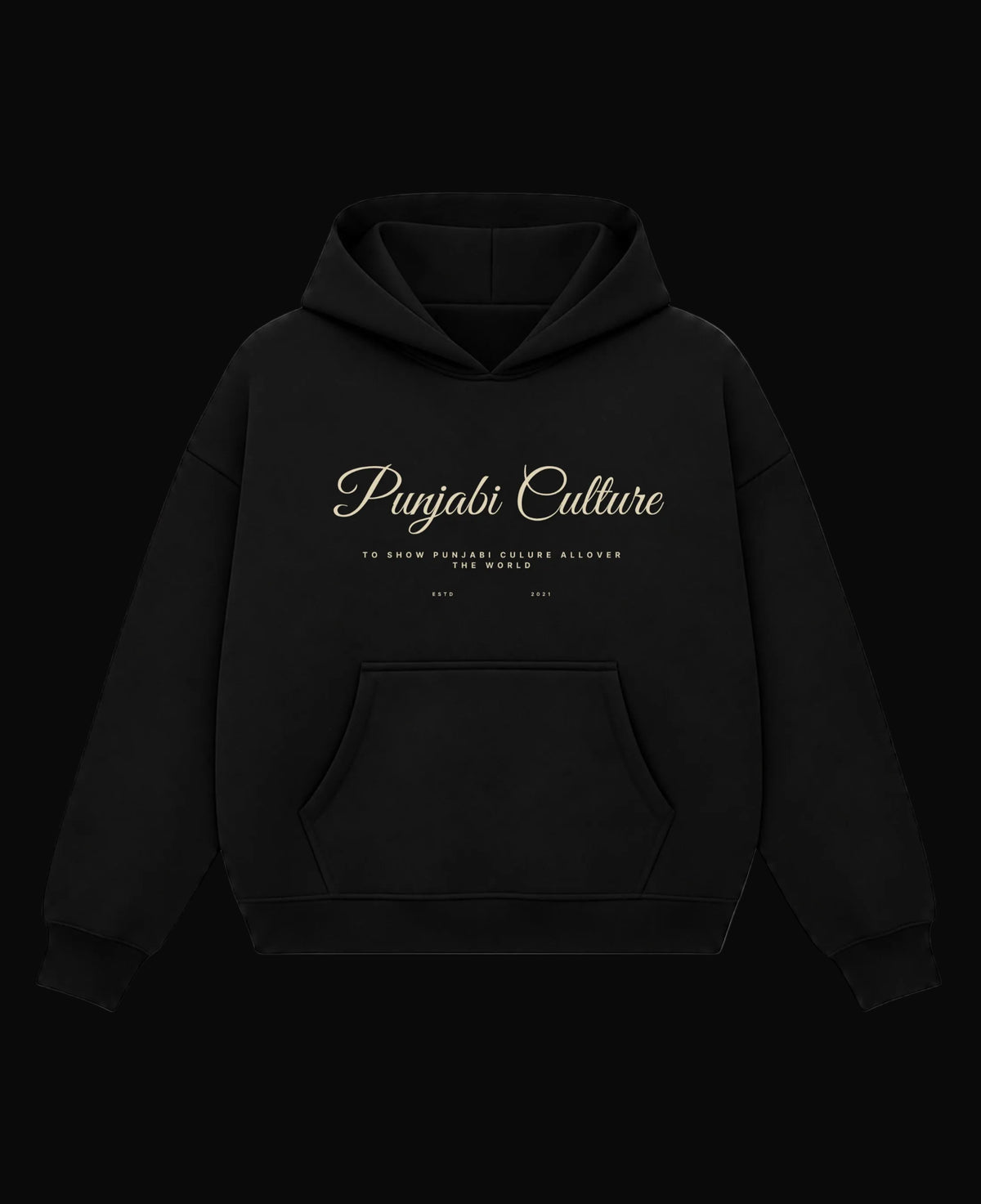 Black Boxy Hoodie Front Design