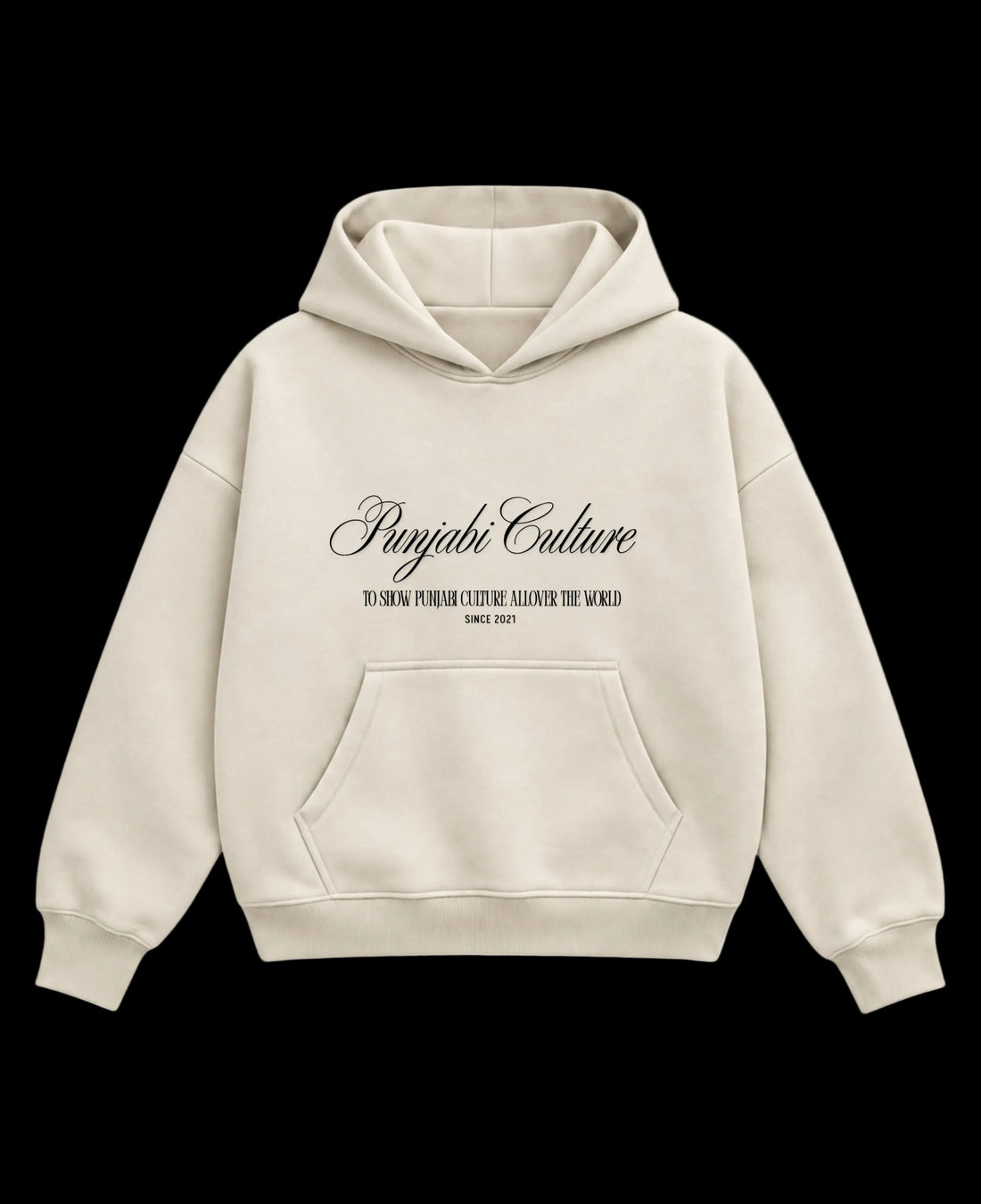 Cream Boxy Hoodie Front Design