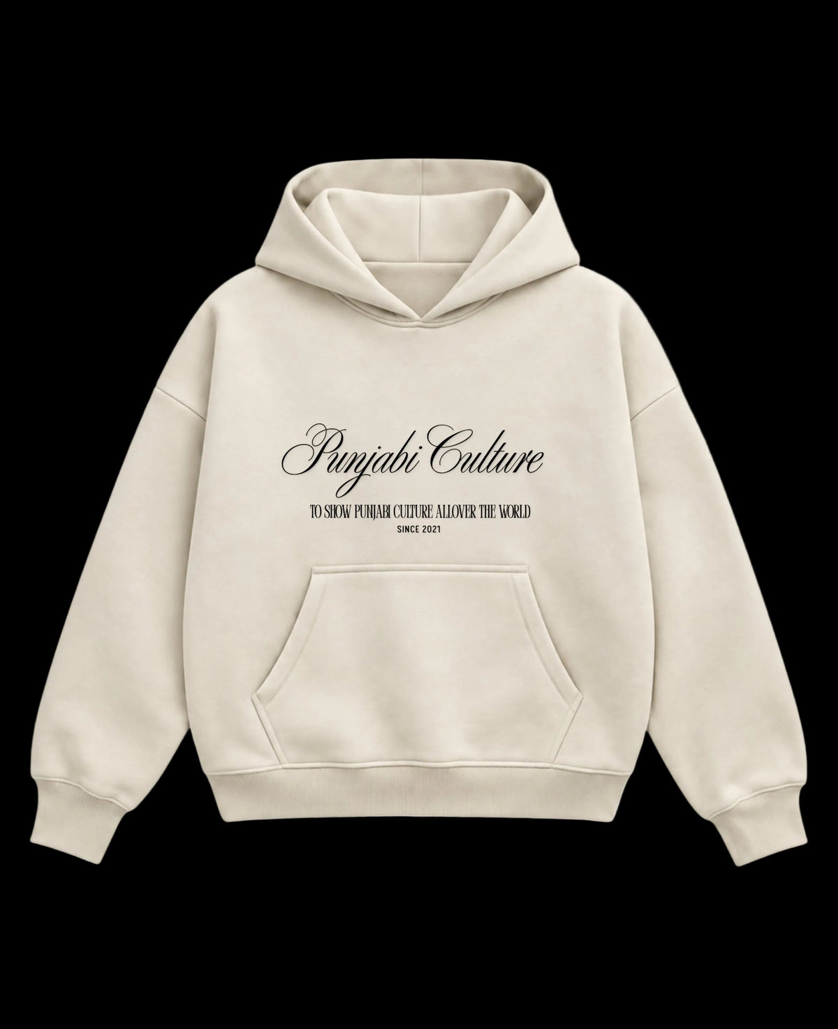 Cream Boxy Hoodie Front Design