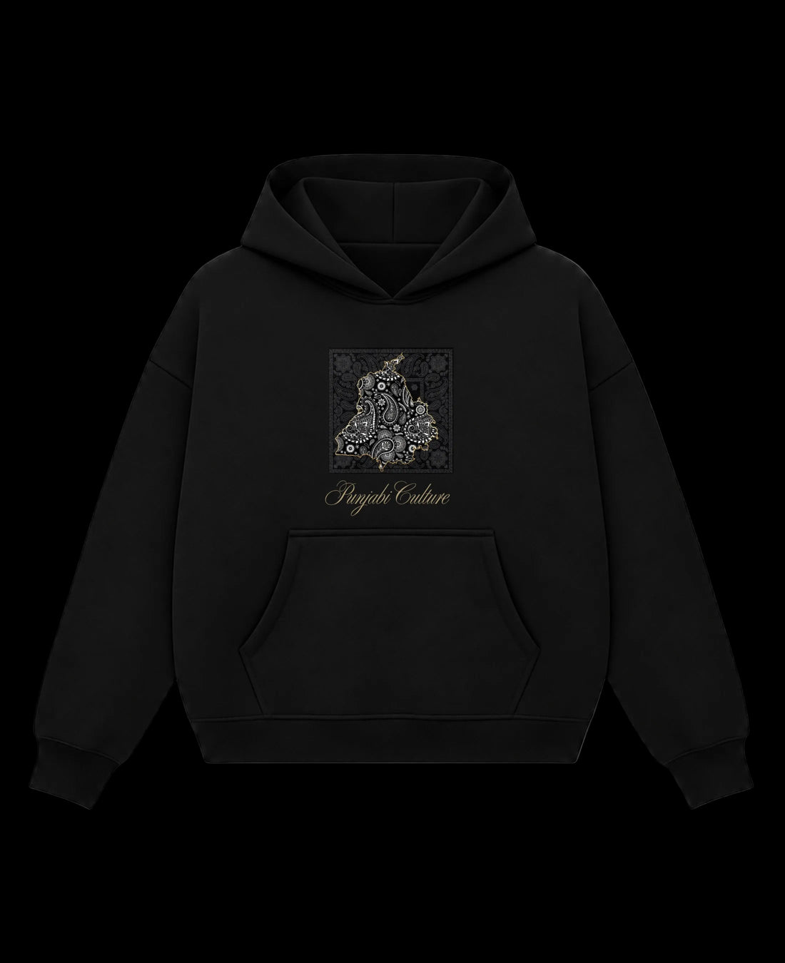 Black Boxy Hoodie Front Design