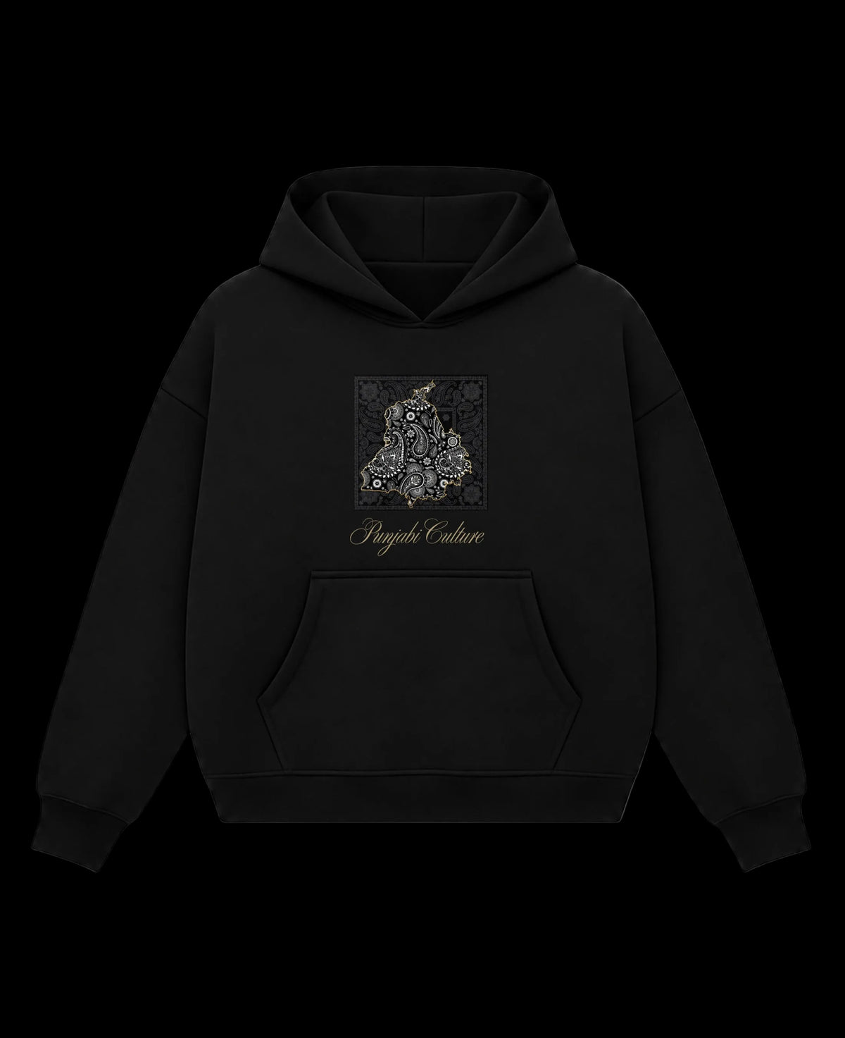 Black Boxy Hoodie Front Design