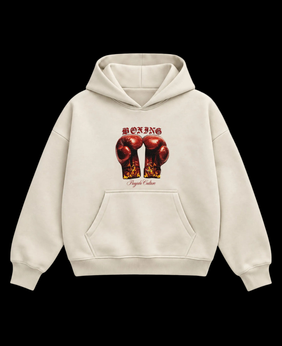Cream Boxy Hoodie Front Design