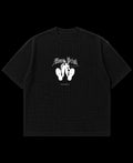 Black waffle boxy fit Front Design