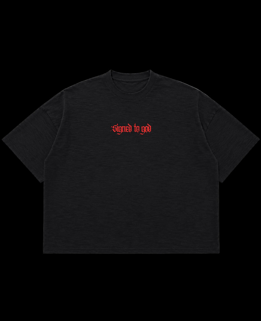 Graphite Boxy Slub tee Front Design