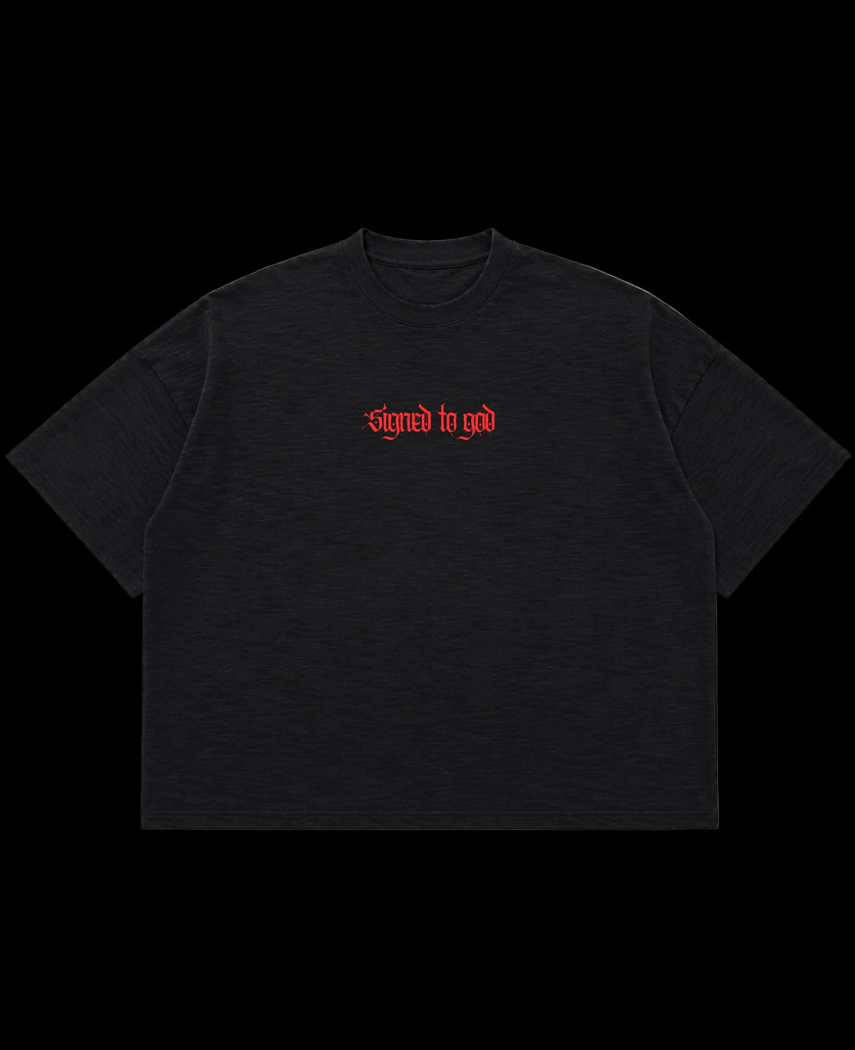 Graphite Boxy Slub tee Front Design