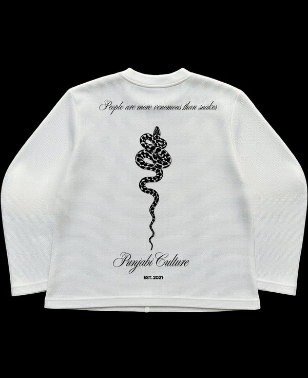 Off-white waffle knit oversized full-sleeve Back Design