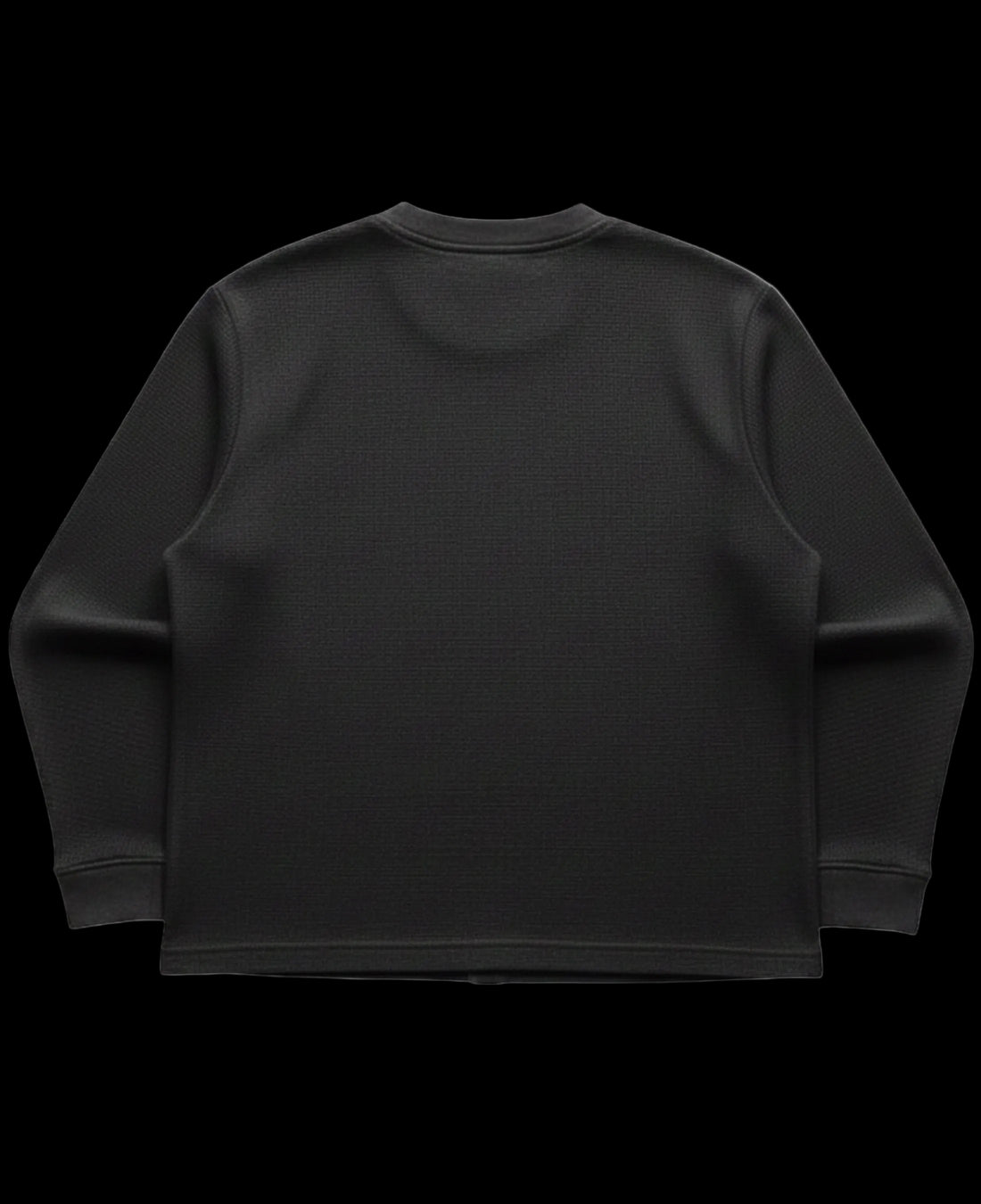 Black waffle knit oversized full-sleeve Front Design