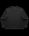 Black waffle knit oversized full-sleeve Back Design
