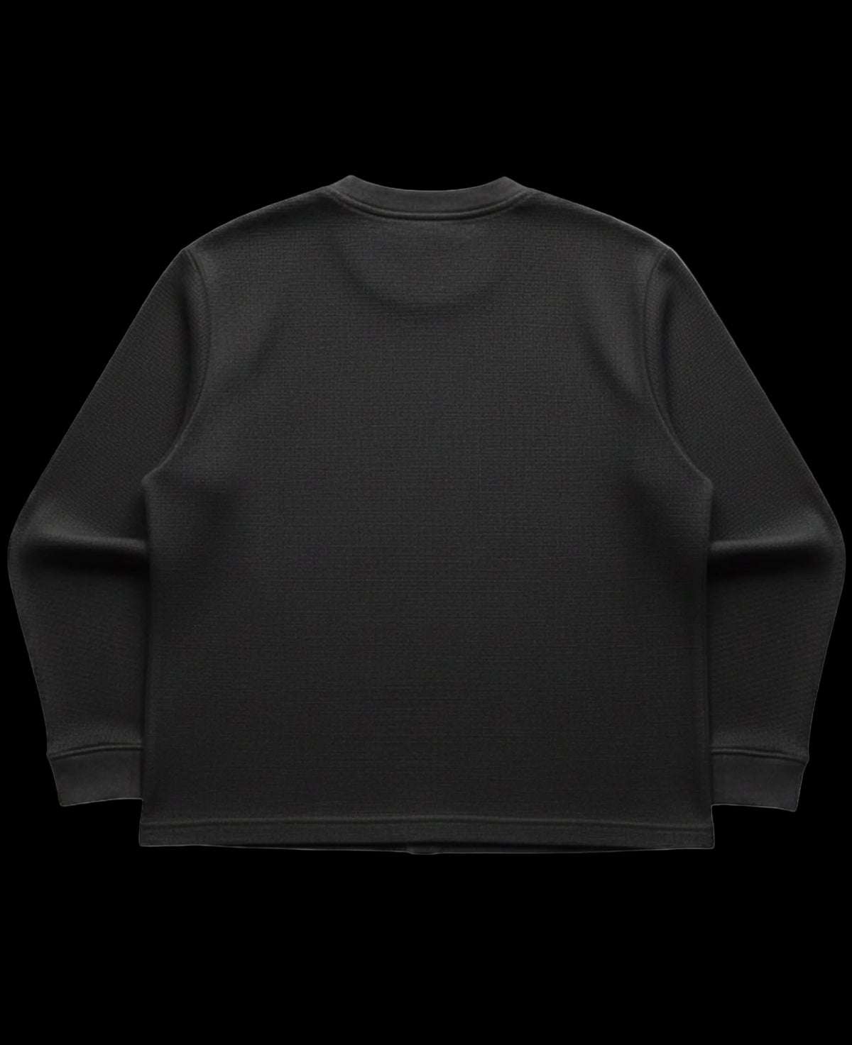 Black waffle knit oversized full-sleeve Back Design